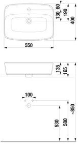 JIKA H8183827571041 - Lavandino da appoggio LYRA 55x40 cm ceramiche/bianco opaco