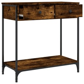 Tavolino consolle rovere fumo 75x34,5x75cm legno multistrato