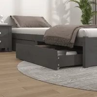 Cassettoni da Letto 4 pz in Legno Massello di Pino Grigio 815001