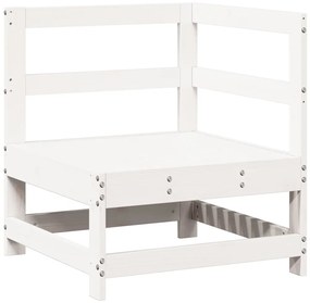 Set salotto da giardino 7 pz bianco in legno massello di pino