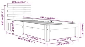 Giroletto Nero in Legno Massello 100x200 cm