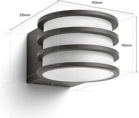 Philips - Lampada da parete esterna LED RGB dimmerabile Hue LUCCA 1xE27/8,1W/230V IP44