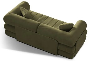 Divano verde allungabile con rivestimento in velluto 206 cm Kemi – Cosmopolitan Design