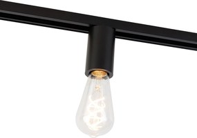 Attacco E27 con sospensione a binario per binario monofase nero - Jeana