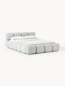Letto imbottito in bouclé con contenitore Tayla