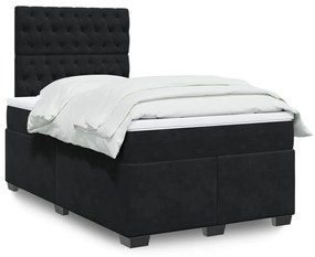 Giroletto A Molle Con Materasso Nero 120x200 Cm İn Velluto /