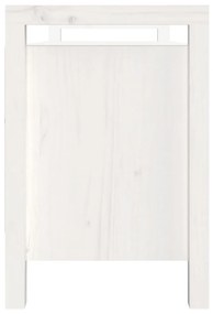Panca da ingresso bianca 110x40x60 cm in legno massello di pino