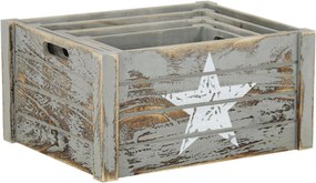 ELIAS - set di 4 cassette in legno