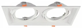 Faro da Incasso Orientabile Bianco - 2 lampade AR111, Foro 315x163mm Compatibili AR111 GU10
