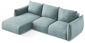 Divano angolare blu allungabile (con penisola a sinistra/con chaise lounge) Leila – Makamii