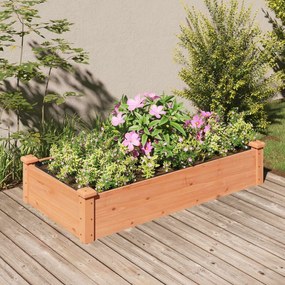 Fioriera Giardino Con Fodera Marrone 120x60x25cm Massello Abete /