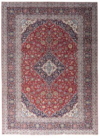 Kashan Tappeto 250x350 Rosso (Iran) Annodato A Mano