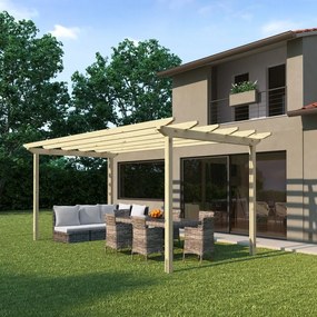 Pergola Eagle in legno struttura marrone L 300 x P 594 x H 272 cm