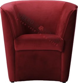 Poltrona in velluto Bordeaux per camera da letto ufficio