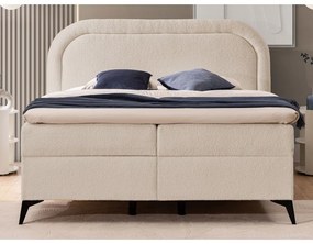 Letto boxspring beige con contenitore 180x200 cm Ornes – Ropez