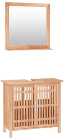 Set mobili da bagno 2pz in legno massello di noce