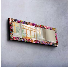 Specchio da parete 120x40 cm pino/fiori