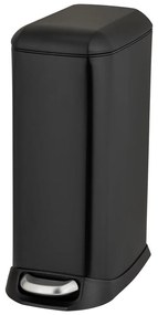 Cestino per la spazzatura nero opaco in acciaio con pedale 20 l Design – Wenko