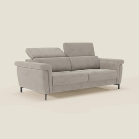 Capri divano letto di design con piedini alti - poggiatesta reclinabili in raffinato tessuto effetto velluto smacchiabile T30