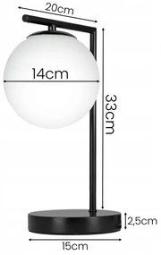 Lampada da tavolo 1xE27/40W/230V nero/bianco