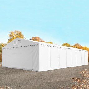 TOOLPORT 8x24 m tenda capannone, altezza 2,6m, PVC 800, telaio perimetrale, bianco, senza statica - (49236)
