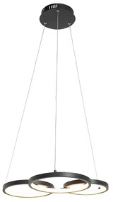 Lampada a sospensione nera con LED a dimmer a 3 livelli 3 luci - Rondas