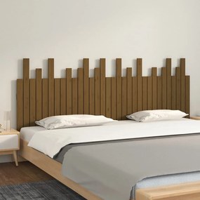 Testiera Da Parete Ambra 204x3x80 Cm İn Legno Massello Di Pino /