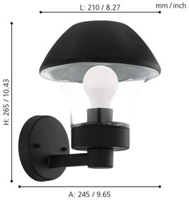 Eglo 97446 - Lampada LED da parete VERLUCCA-C 1xE27/9W/230V Bluetooth