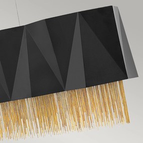 Lampadario Contemporaneo Zuma Acciaio Nero Satinato Oro 6 Luci E27