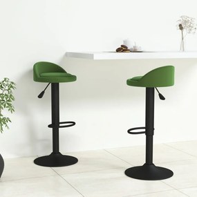 Sgabelli Da Bar 2 Pz Verde Scuro İn Velluto /