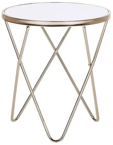 Tavolino vetro bianco/oro ⌀ 50 cm MERIDIAN II Beliani