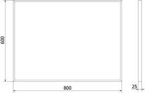 Mexen Loft specchio da bagno rettangolare 80 x 60 cm, cornice dorata - 9852-080-060-000-50