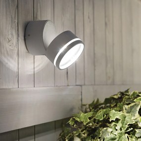 Applique Moderna Round Omega Metallo Bianco Led 7W 3000K Luce Calda