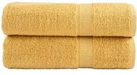 Asciugamani da Bagno 2 pz Oro 100x150 cm 600gsm 100% Cotone 137287