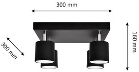 Faretto PUNTA 4xGX53/10W/230V nero