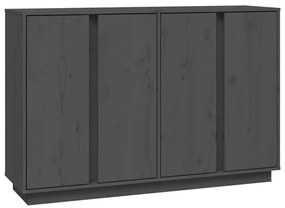 Credenza grigia 120x35x80 cm in legno massello di pino