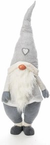 Figura natalizia grigio / argento folletto L 55 x P 32 x H 150 cm