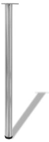 Set gambe tavolo 4 pz in nickel spazzolato regolabili 1100 mm