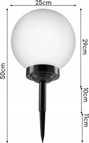 Lampada solare a LED LED/1,2V 6500K 200 mAh Ø 25 cm IP44 bianco/nero