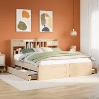 Letto Libreria senza Materasso 180x200 cm in Legno di Pino 3308951