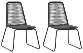 Set da pranzo da giardino 3 pz in rattan pvc nero e marrone