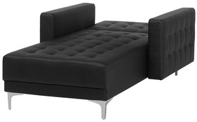 Chaise longue in pelle sintetica nera ABERDEEN Beliani