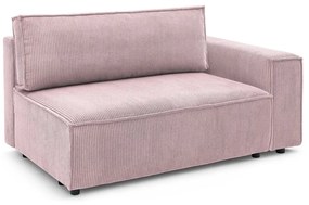 Modulo del divano in velluto a coste rosa chiaro, angolo destro Nihad modular - Bobochic Paris