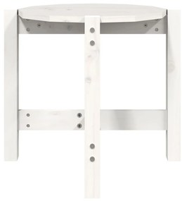 Tavolino da Salotto Bianco Ø 52,5x45 cm Legno Massello di Pino