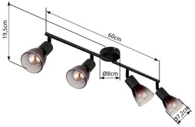 Globo 54312-4 - Faretto SATELLA 4xE14/25W/230V nero