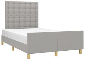 Giroletto con testiera grigio chiaro 120x190 cm in tessuto