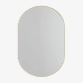 Specchio da parete ovale in alluminio (60x90 cm) Dres Giallo Oro - Sklum