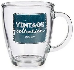 Tazza Mug Vintage Trasparente Vetro 320 ml