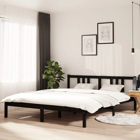 Giroletto nero in legno massello 160x200 cm