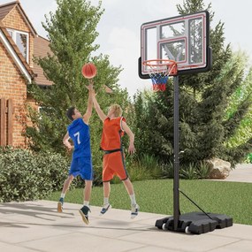 Costway Canestro da basket portatile con tabellone infrangibile, Sistema di canestro regolabile 225-305 CM